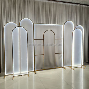 Décoration de fête intérieure lisse, toile de fond LED, cadre en métal blanc, film LED, arche de toile de fond, support en métal - Product Image 5