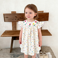 Vêtements d'été pour enfants, robe bébé à manches volantées, broderie florale, robe de princesse pour filles, vêtements pour enfants