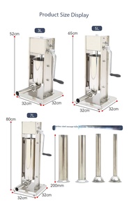 Machine à saucisses verticale en acier inoxydable 3L/5L/7L, remplisseuse manuelle de saucisses pour la fabrication de saucisses, de salami et de <span class=keywords><strong>chorizo</strong></span> - Product Image 6