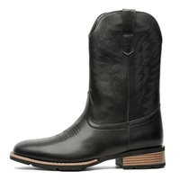 Bottes mi-mollet pour hommes de style rétro, personnalisées par le fabricant, taille 39-46, bout carré, en cuir PU brodé, bottes western pour hommes