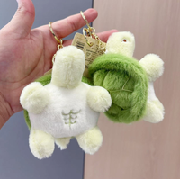 Porte-clés en peluche mignon en forme de tortue verte, pendentif BB appelé Tortue, jouet en peluche pour machine à griffes