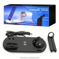 Station de charge rapide 6-en-1 15W pour smartphone et téléphone portable avec chargeur sans fil