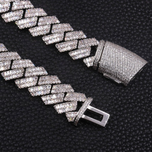 16mm Hip Hop trampa estrella estilo Vvs Moissanite cadena de eslabones cubanos collar cubano de lujo diamantes de laboratorio accesorio helado - Product Image 1