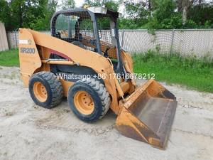 Used Case Loader Model SR200 Skid Steer Loader with Sweeper <b>Attachment</b> Bucket in Good Condition for Sale - Product Image 2