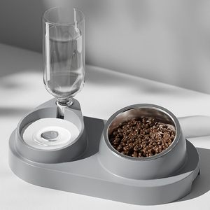 NEREIDS 2-in-1 automatico in acciaio inox Pet ciotola alimentatore rimovibile rete grigio acqua distributore solido in plastica Pet forniture per cani - Product Image 4