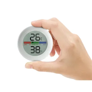 Mini Round Reptile Digital Lcd Fridge Freezer Water Humidity Temperature Meter Gauge Thermometer Hygrometer