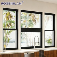 Ventanas Corredizas Verticales de Aluminio con Doble Acristalamiento Estándar Australiano Rogenilan, Vidrio Templado Exterior