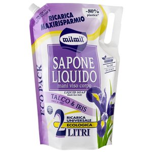 MILMIL TALC&IRIS Jabón Líquido Ecológico, Recarga Maxi en Bolsa de 2000 ml, Hecho en Italia - Product Image 1