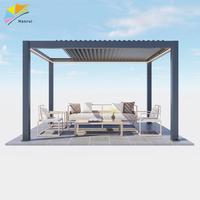 Pergola en aluminium à toit à lamelles motorisé, pliable, entièrement rétractable, bioclimatique, automatique, pour jardin extérieur