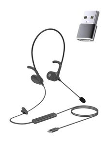 Micro-casque USB filaire à réduction de bruit pour centre d'appels, <span class=keywords><strong>PC</strong></span>, bureau, ordinateur portable, communication - Product Image 2