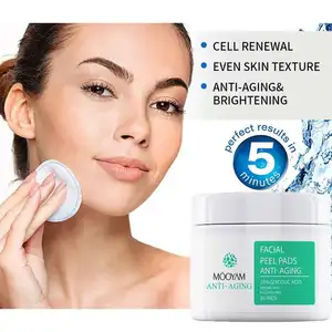 OEM Hot sale Anti Wrinkle 35% Facial Peel Glycolic Acid Pads for Face & Body with Allantoin Vitamins B5 C & E Calendula