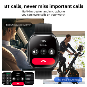 2025 AMOLED montre intelligente 1.85 pouces grand écran pour Bluetooth appel fréquence cardiaque étape calories moniteur sommeil Tracker calendrier pour hommes - Product Image 5