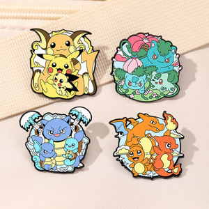 YINI Pokemon Starter Evolution Zinklegierung Pins - Epoxidharz-beschichtete Lebendige Emaille-Abzeichen, Langlebige Sammlerstücke für Pokemon-Fans - Product Image 3