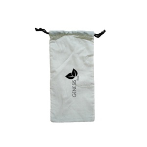 Pochette en coton et lin avec logo personnalisé, pour bougies et savons, sac à cordon écologique, cadeau - Product Image 1