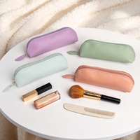 Tempat Pensil PU Gaya Korea Tas Genggam Dompet Koin Penutup Ritsleting Retro Preppy Kotak Alat Tulis Siswa Tempat Penyimpanan Tempat Pena