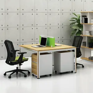 Escritorio de cubículo Modular de oficina para 2 personas con partición de cajón, estación de trabajo, escritorio, estación de trabajo para el personal, escritorio, estación de trabajo de oficina abierta