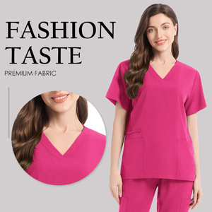 Women Scrub Suit Set Moisture Wicking Split Design Hospital Uniforms - Product Image 3