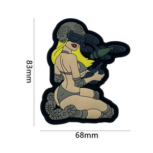Patch Tattica 3D in PVC con Motivo Femminile che Mangia Pollo, Patch Morale per Cappelli, Zaini e Abbigliamento, Patch in Gomma con Retro in <span class=keywords><strong>Velcro</strong></span> - Product Image 6