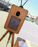 Support d'éclairage triangulaire KEFT en fer avec support en V pour montage de flash sur photomaton en bois, idéal pour les mariages et les fêtes
