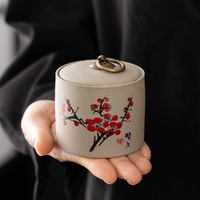 Recipiente Hermético de Cerámica Pequeño, Hecho a Mano, de Lujo, para Almacenamiento de Té, Estilo Retro Kung Fu