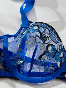 Soutien-gorge de lingerie à broderie séduisante avec motif papillon délicat pour les <span class=keywords><strong>gros</strong></span> seins Jersey Fabric Valentine Inner Wear Models - Product Image 5