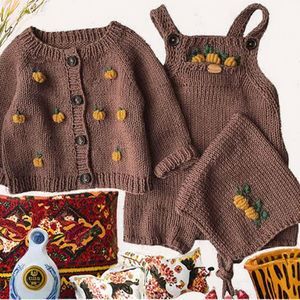 Ensemble de Combinaison Bébé à Capuche Florale Mode Automne 2 Pièces en Coton Tricoté Vêtements Bébé Nouveau-né Chapeau - Product Image 5