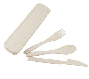 Custom Package Printing Wheat <strong>Cutlery</strong> <strong>Set</strong> <strong>Travel</strong> <strong>with</strong> <strong>case</strong> Tableware <strong>Set</strong> - Product Image 2