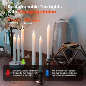 Vela LED de pilar con control remoto a pilas LANJO con base de carga para candelabros en eventos, fiestas y decoraciones de bodas - Product Image 4