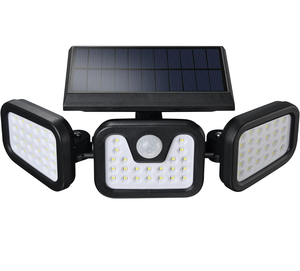 Projecteur LED Solaire Mural Extérieur Étanche 10W à Trois Têtes Multi-modes pour Jardin, Cour et Allée HY 102 IP6 - Product Image 1
