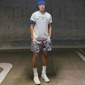 DiotSr Pantalones cortos de baloncesto con estampado de llamas para hombre, pantalones cortos deportivos de secado rápido con cordón en la cintura para uso informal y deportivo - Product Image 4