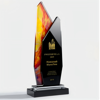 Plaque en verre cristal géométrique personnalisée, étanche, polie, gravée au laser, imprimée par transfert thermique, motif ciel étoilé, pour récompenses sportives