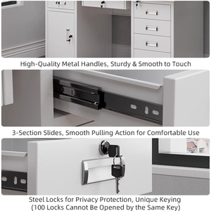 <span class=keywords><strong>Bureau</strong></span> d'écriture en acier durable avec revêtement en poudre, tiroirs <span class=keywords><strong>multi</strong></span>-rangements pour étudiants et adultes - Product Image 6