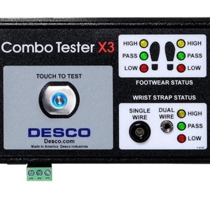 Kit de test de mise à la terre du corps humain Desco Combo Tester X3 19270 avec indicateur d'état pour bracelet et chaussures - Product Image 1