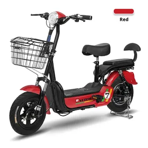 快乐豆48V电动自行车跨境批发轻量两轮高碳钢车架铅酸电池 - Product Image 4