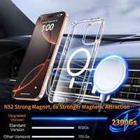 Coques de téléphone portable en gros d'usine pour 18 Pro Max 18 Pro N52, coque antichoc robuste en TPU+PC transparente avec aimant puissant