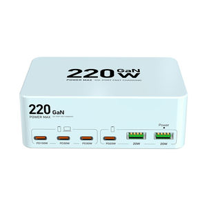 4C+2A 220W 6 Port Multi USB-C PD GAN Charging Station,100W PD Fast <strong>USBC</strong> Gan Charger Station Hub <strong>Dock</strong> for Multiple Devices - Product Image 4