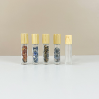 Flacon roll-on pour huiles essentielles et parfums 5ml 10ml avec bouchon en bambou, sérigraphie mate, flacon roll-on portable en acier inoxydable