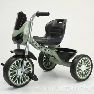 Children's Pedal Tricycle With Lights And Music For 2 To 4 Years Old Kids Blue Color Mixed Foaming Wheels Iron Pipe Frame - Product Image 4