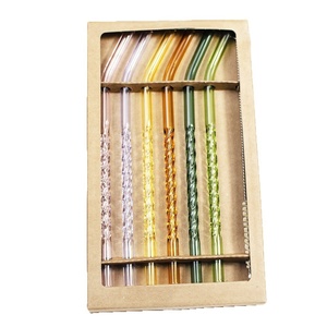 <span class=keywords><strong>Paille</strong></span> en <span class=keywords><strong>verre</strong></span> borosilicate transparente résistante à la chaleur, style Ins, créative, réutilisable, coudée et filetée - Product Image 5