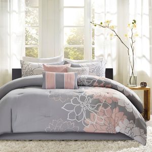 DB Floral Solid Printed <b>Comforter</b> <b>Set</b> 6-8pcs for Home Wedding Hotel Use Super King King Queen Sizes Available Polyester PVC - Product Image 1