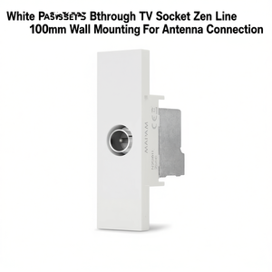 Prise TV murale blanche Zen Line 100 mm pour connexion d'antenne - Product Image 2