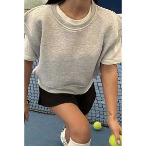 Sweat-shirt en soie gris Alice sans manches avec capuche, impression en relief, fermeture éclair, taille XS - pour l'été, l'automne et l'hiver - Product Image 4