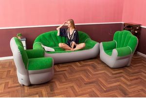 Sofá Cama Inflable Plegable de Dos Plazas, con Diseño Moderno, de TPU Ecológico Flocado - Product Image 3