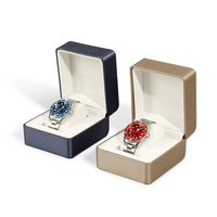 Boîte de rangement pour montre de luxe de haute qualité avec logo personnalisé en cuir PU noir, boîte de présentation de bijoux