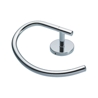 Porte-serviette de salle de bain moderne en alliage de zinc, base en acier inoxydable, rond, chromé, à fixation murale