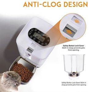 Alimentador automático para gatos de 7l, dispensador automático de alimentos para 1-4 porciones de comida, grabación de voz, comederos temporizados para gatos para alimentos secos, alimentador inteligente - Product Image 6