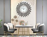 Jam Dinding Mewah Desain Logam Berlian Kristal untuk Dekorasi Rumah