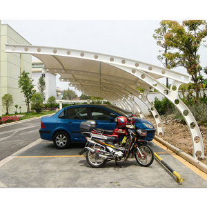 Oferta especial: Estructura tensada para estacionamiento de coches, resistente a los rayos UV, tipo voladizo, con cubierta de sombra y refugio para vehículos. - Product Image 2