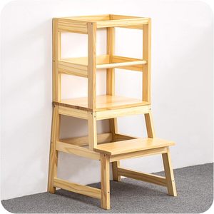 Tabouret d'apprentissage pour enfants avec tapis antidérapant, tour d'aide pour tout-petits pour comptoir de cuisine et évier de salle de bain - Product Image 1