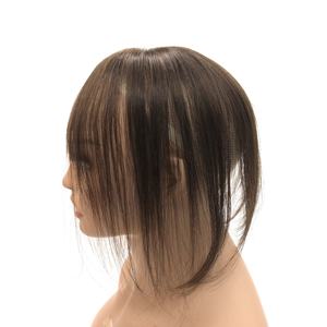 AU Schnelle Lieferung Haarteil 100 Echthaar Fransen Patch Ersatz Seide Maschine Schuss Topper Knall für Frauen, die Glatze bedecken - Product Image 4